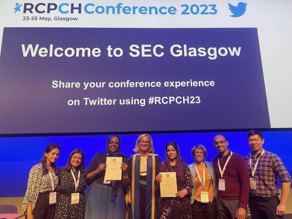 Proud to be a part of this team.. Thank you @RCPCHtweets for honouring @DrNadia_Baasher and @Hababhassan88’s amazing work of supporting IMGs in Paediatrics 
#rcpch2023