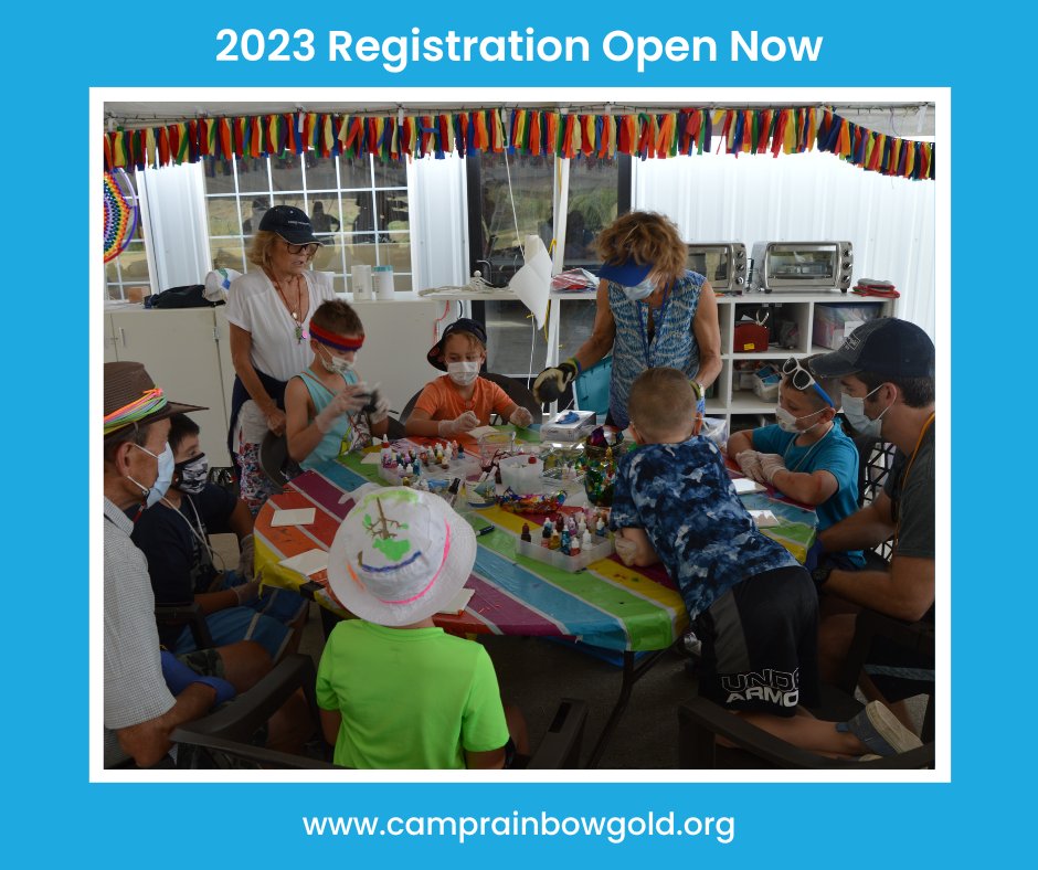 The Art Shack is a special place where campers create, explore, and use their imaginations. We can't wait to see all the masterpieces this summer🎨!

Register for Camp today: camprainbowgold.org/camps-and-prog…!  

#camprainbowgold #crg #keepshining #forthekids #camp #giveback #oncology