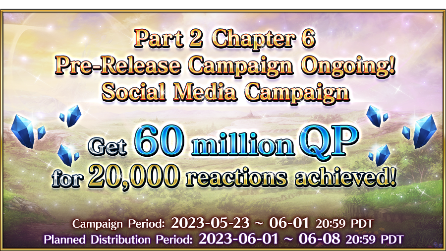 FateGO_USA's tweet image. [Lostbelt Chapter 6 Pre-release CP]

Fae Round Table Domain, Avalon le Fae is coming soon!

If this post receives over 20,000 combined Reactions/Shares on FB &amp;amp; RT/Likes on Twitter before 6/01 at 8:59PM PT, we'll be gifting 60,000,000QP! #FateGOUSA