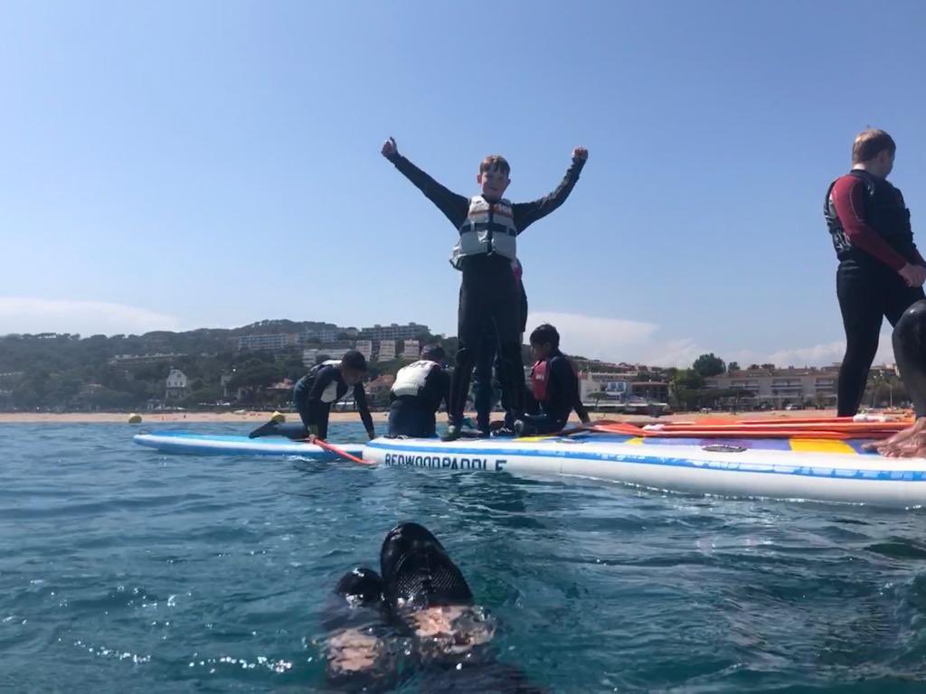 Three groups out on the water today, kayaking and SUP… Year 6 are loving life in Spain! @HalsburySport