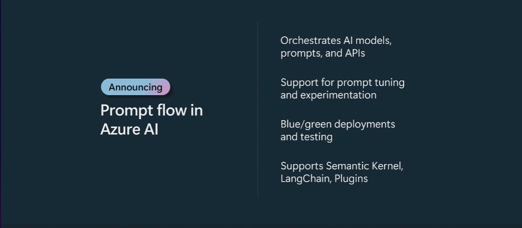 shohei_aio's tweet image. Azure Machine LearningのPrompt flowは初のエンドツーエンドのプロンプトエンジニアリングツール
OpenAIモデルもOSSモデルも対応。
モデルのテスト、検証、デプロイやその後のモニタリングにも対応。
LangChainにもSemantic Kernelにも対応と。
すごい。。
#MSBuild #AzureML #PromptFlow