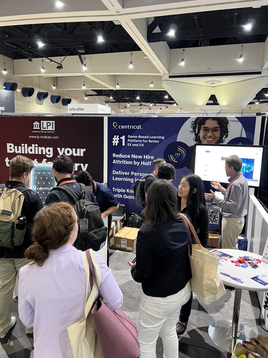 centrical's tweet photo. It's another great day @ #ATD23! Visit Team Centrical at Booth 515 to chat about employee learning, #EX, #CX, and how we help orgs reduce attrition rates. (And we have some pretty cool swag you might want to check out!)
#employeelearningdevelopment #upskilling #ATD https://t.co/JwRY9Uoat9