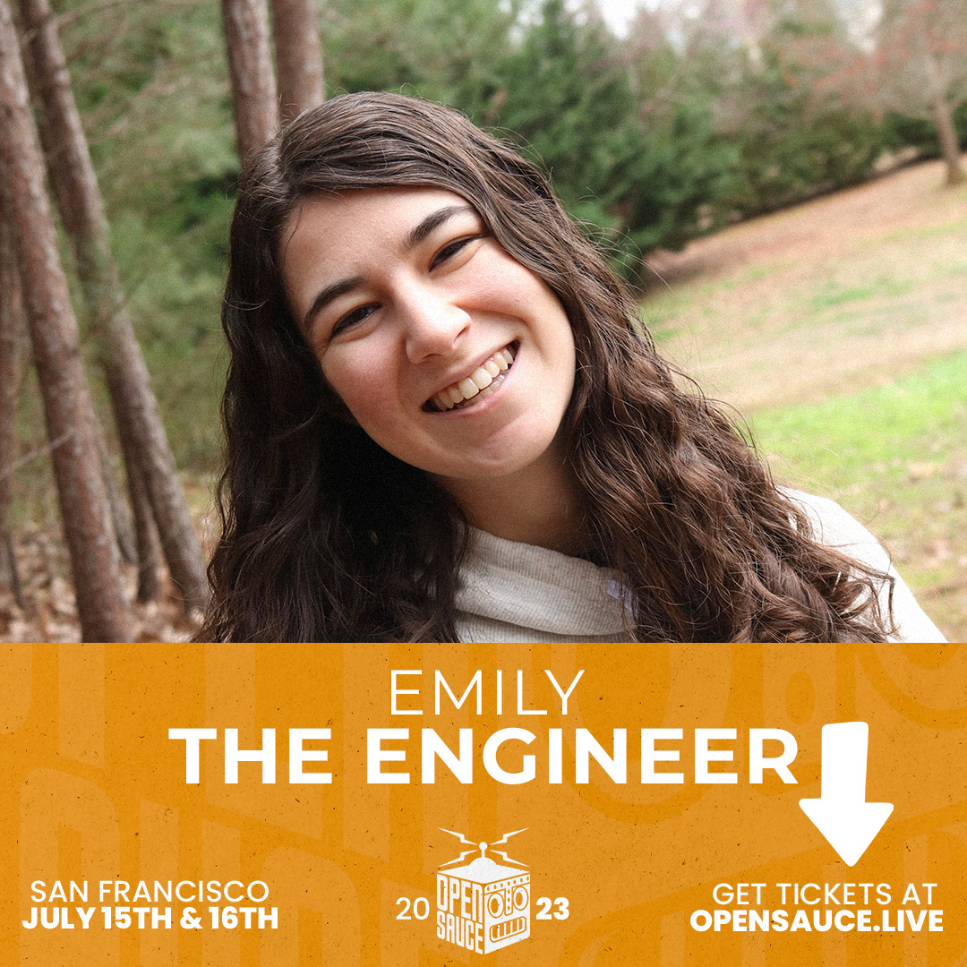 Open Sauce (@opensaucelive) on Twitter photo When it comes to making awesome things like IRON MAN SUITS <a href="/EmilyDaEngineer/">Emily The Engineer</a> excels. Since we wanted to make Open Sauce awesome, we got Emily to join us! Will you be there? Tickets are going fast. When it comes to making awesome things like IRON MAN SUITS <a href="/EmilyDaEngineer/">Emily The Engineer</a> excels. Since we wanted to make Open Sauce awesome, we got Emily to join us! Will you be there? Tickets are going fast.