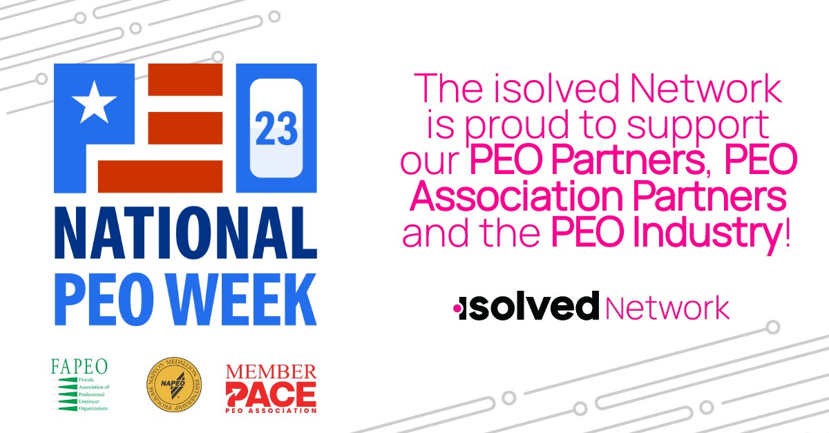 isolvedhcm's tweet image. Happy National #PEO Week from the #isolvedNetwork! We 💕 partners and the value they bring to their clients each day!
