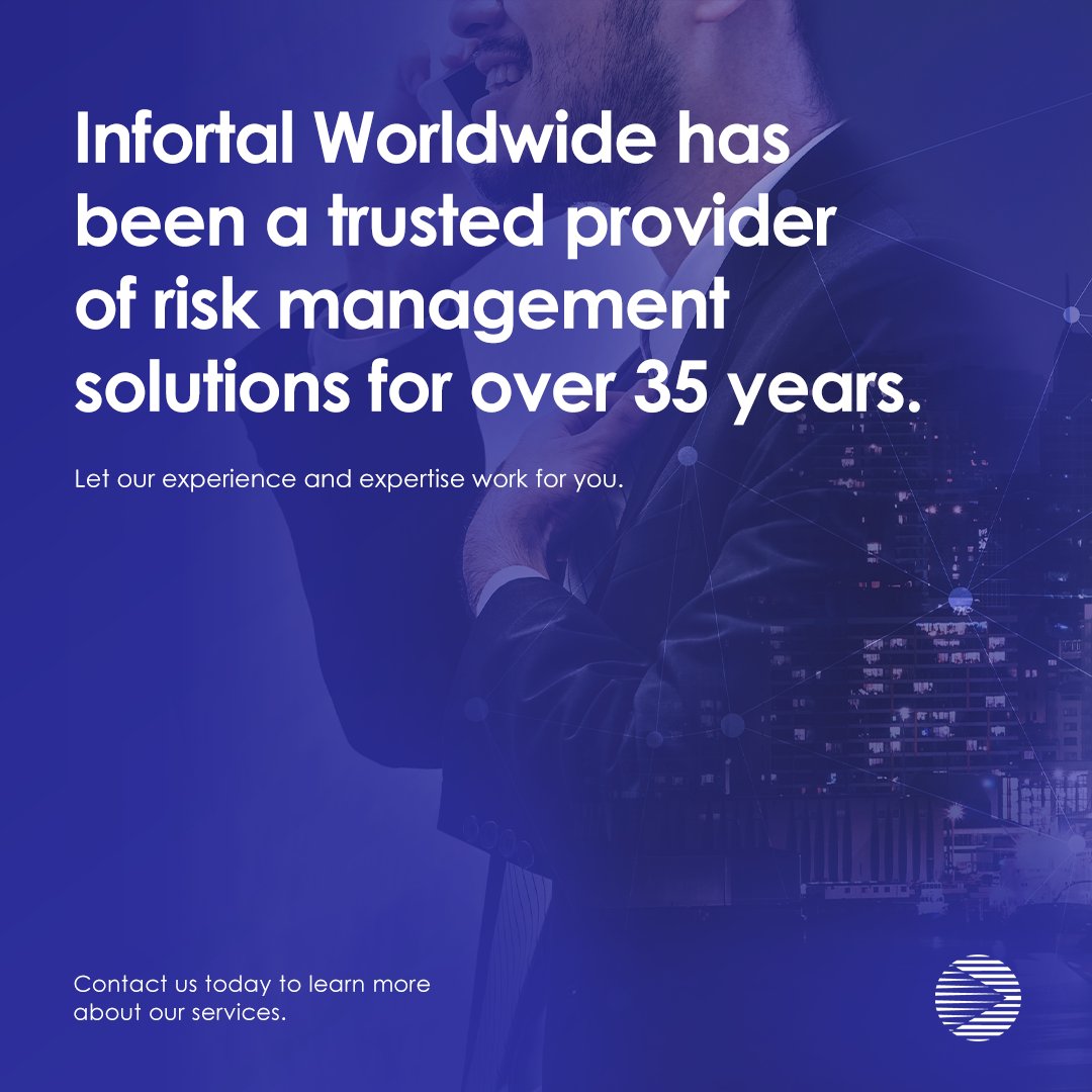 CandiceTal's tweet photo. Infortal Worldwide is a trusted name in risk management. Our comprehensive solutions are tailored to meet the needs of our clients. We're here to help you mitigate risks and achieve long-term success. https://t.co/ROFgs28bs0
#TrustedName #RiskManagement https://t.co/YpYCZHgkWH