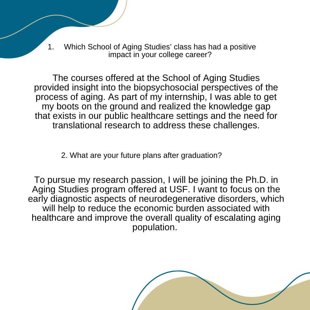 USFAgingStudies's tweet photo. Today we are highlighting Manninkattil S Unni  a recent graduate of the M.S. in Applied Aging Sciences program. 

Manninkattil will be joining our Ph.D. in Aging Studies  program in the Fall! 🙌🏼 https://t.co/etA57gaEfl