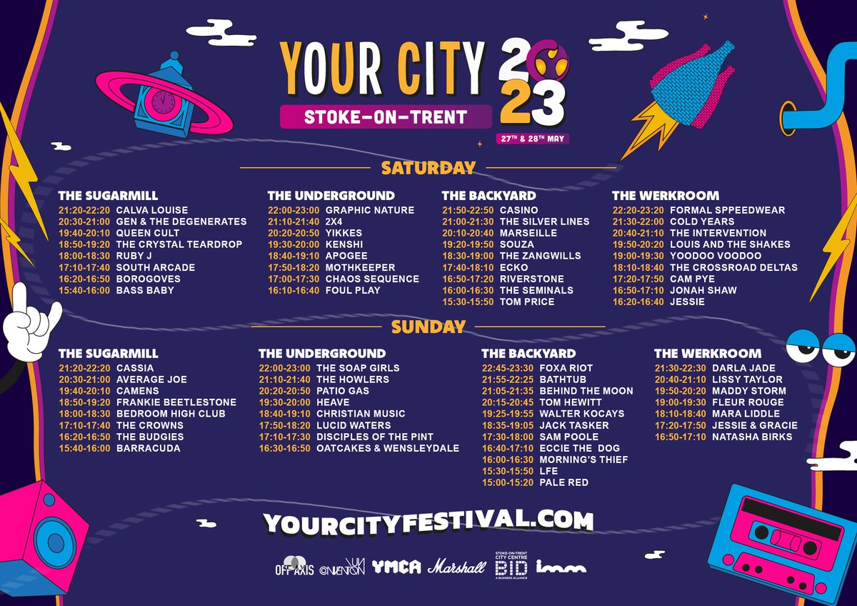 ‼️STAGE TIMES ‼️

We can't believe that #YC23 is just around the corner. In 5 days time we bring to you some of the hottest signed and emerging talent the nation has to offer 🤯

GO GO GO 🎟️👉 BIO

WE ARE SO EXCITED TO SEE YOU ALL 💜
