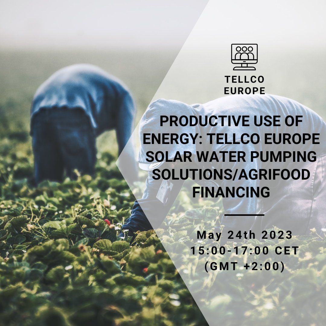 TellCo__Europe's tweet image. Join our #webinar  unveiling #solarwaterpumpingsystem and #Agrifood financing. Discover how  these innovations transform food production while protecting the planet.
#farmer #TellCoMission #TellCoEvents #SustainableSolutions  #renewableenergy #energytransition