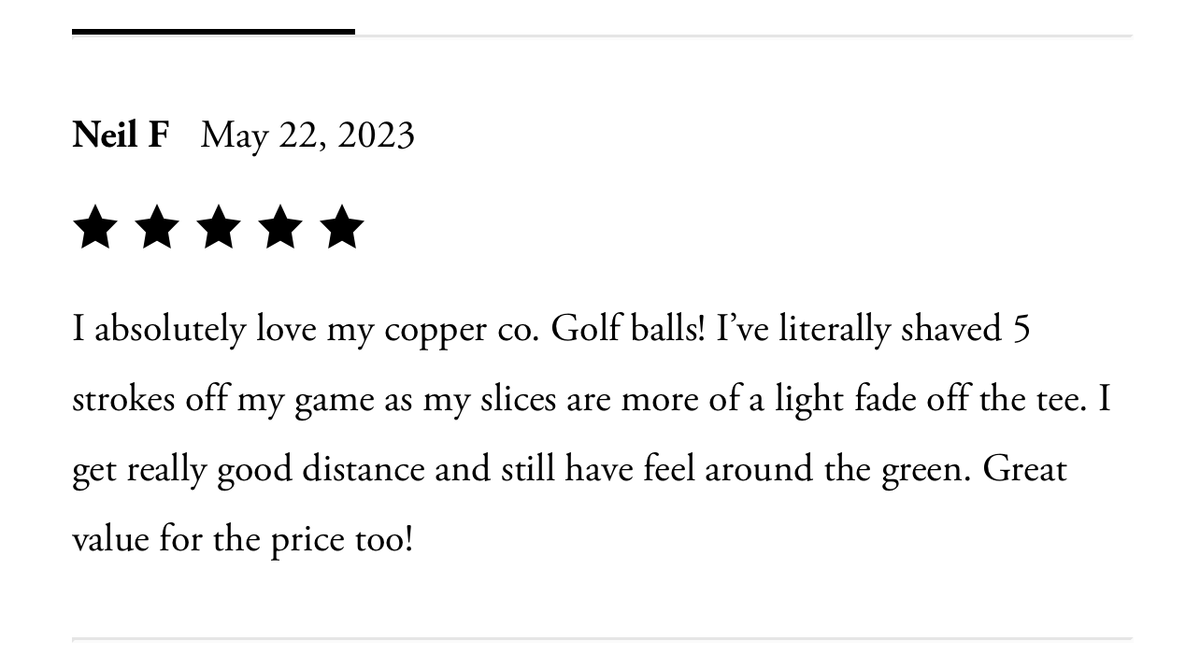 CopperGolfCo's tweet photo. ⛳️We received an incredible review yesterday that's worth sharing. ⛳️ https://t.co/0lLV4zHCt1