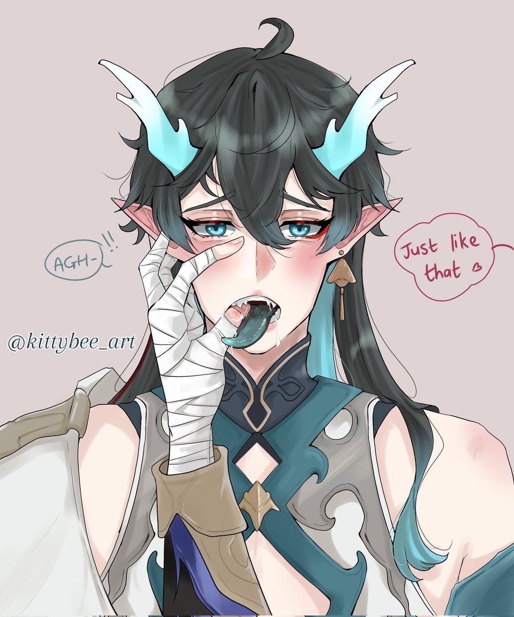 kittybeeboo1's tweet photo. It started as a normal drawing, I swear. But then Blade got involved and things got dirty 😳 shy Dan Heng dragon form 🐉

#blade #danheng #StarRail #honkaistarrailfanart #honkaistarrailblade #刃恒 #刃丹 #RenHeng https://t.co/CcfeWVrI0a