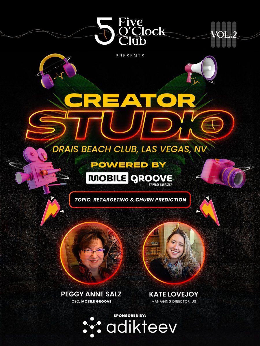 🎙 Stay tuned with Five O'Clock Club's latest podcast featuring our COO, Kate Lovejoy and <a href="/peggyanne/">peggy anne salz</a> on mobile retargeting and churn prediction! 🎯 🇺🇸

#retargeting #churnprediction #mobilemarketing