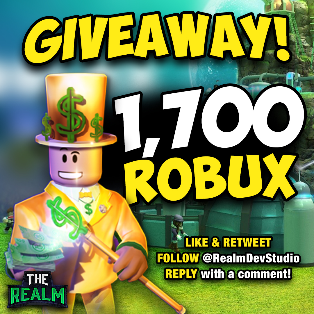 Realm Development Studio on X: 🎁😱1,700 ROBUX Giveaway😱🎁 The