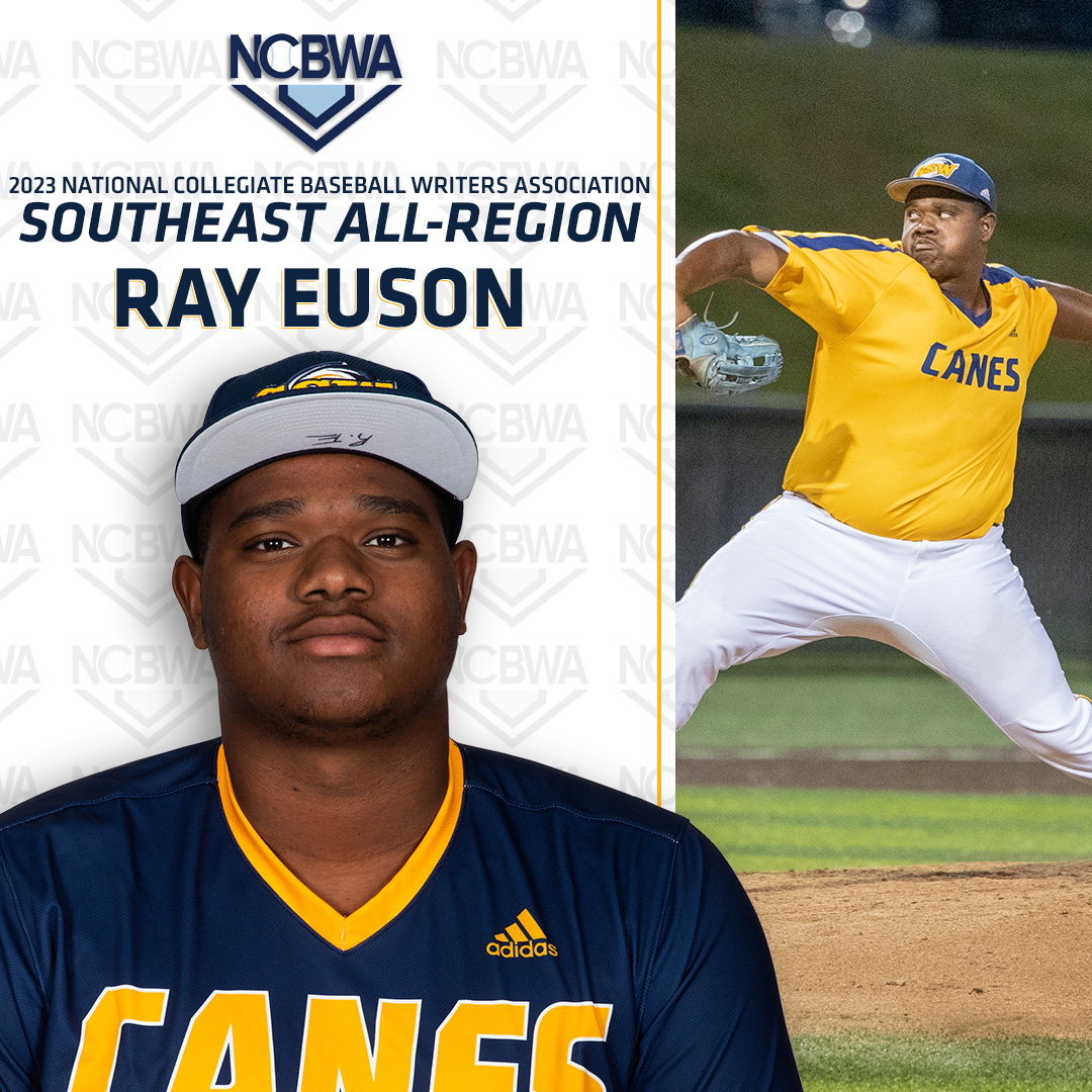 CONGRATS to <a href="/GSW_Baseball/">GSW Baseball</a> starting pitcher Ray Euson for being named Southeast All-Region Second Team by the National Collegiate Baseball Writers Association! 🏆 

Euson had 𝟏𝟐𝟓 𝐬𝐭𝐫𝐢𝐤𝐞𝐨𝐮𝐭𝐬 this season, which led the Peach Belt Conference and ranks fourth in NCAA DII.