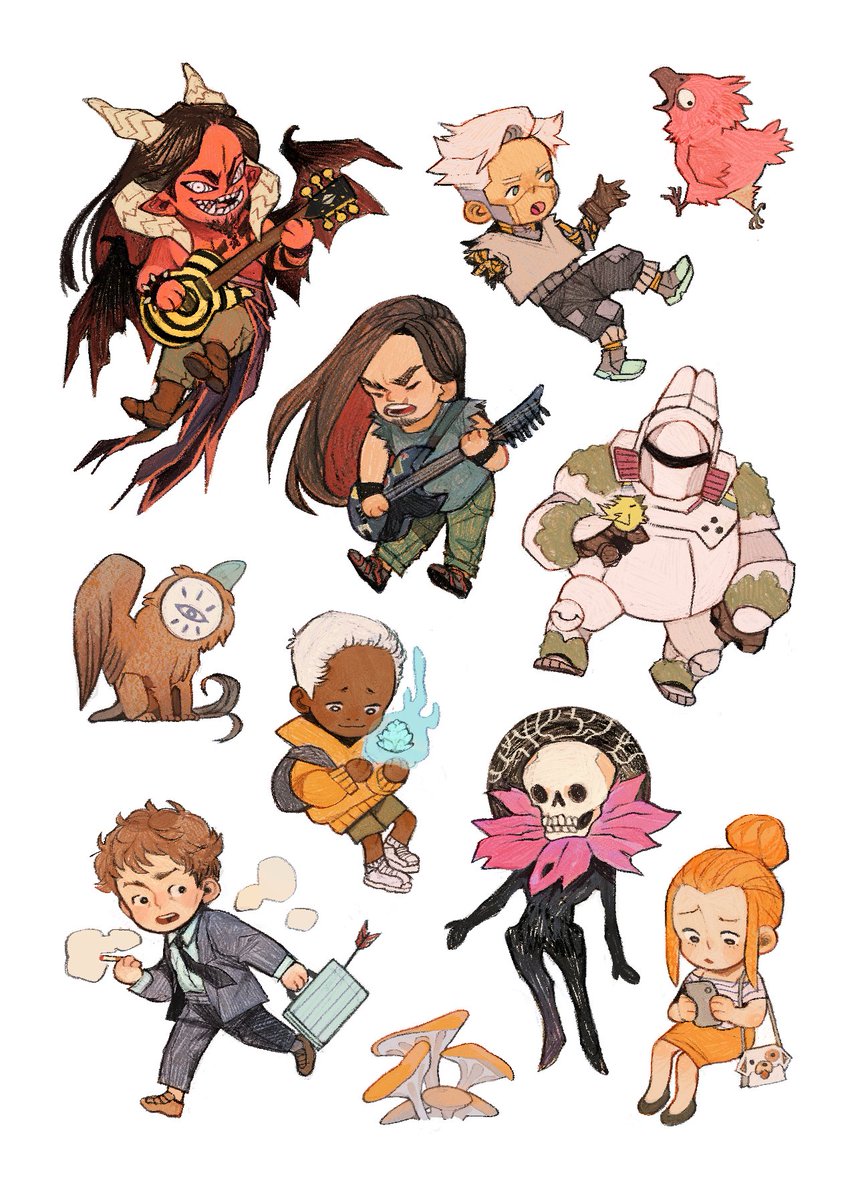 「a sticker sheet of a bunch of little guy」|VER / in the comic zoneのイラスト