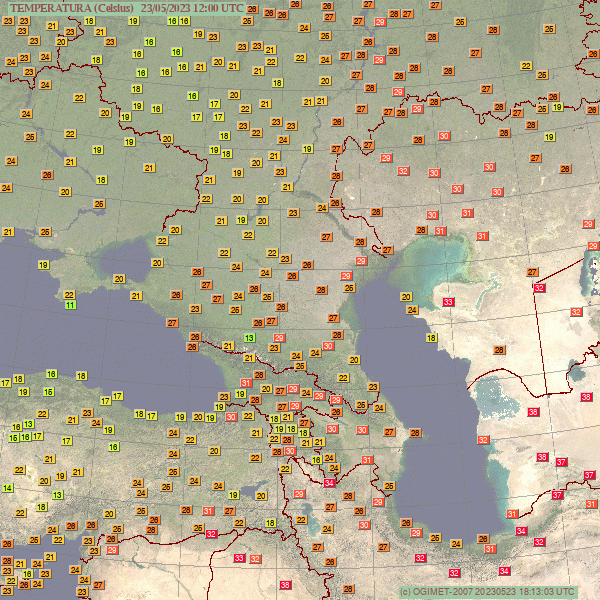 Heat wave in the Caucasus and Caspian area:

34.0C at Batumi,Georgia with fohn. Highest in Georgia of 2023 so far.
Temperatures again &gt;40C in Turkmenistan and increasing heat in Russia with temperatures expected to reach 35C next days.

In Europe first 30C of 2023. in Bosnia.