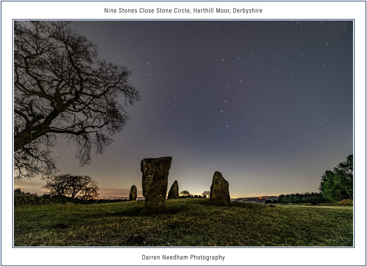 Stacked image of Ursa Major and Ursa Minor, above Nine Stones Close Stone Circle, Harthill Moor, #Derbyshire

#StormHour #ThePhotoHour #CanonPhotography #AstroPhotography #AstroHour #Stars #StoneCircle