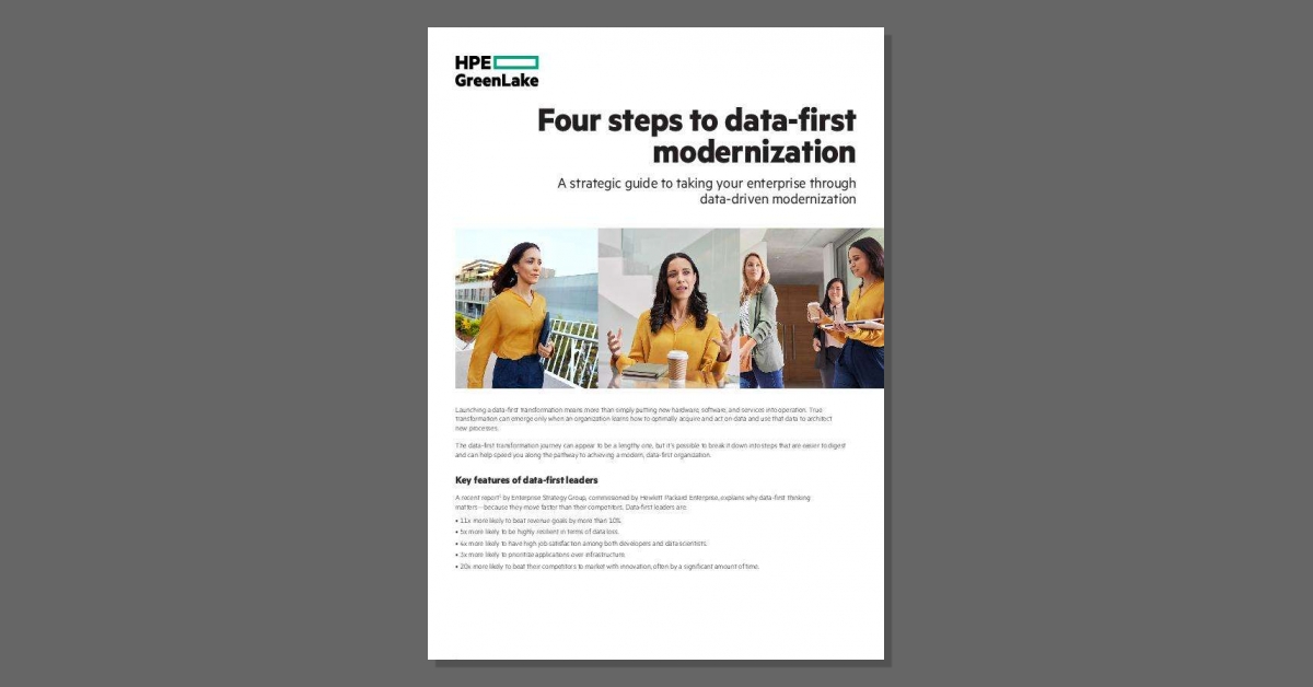 Datafirst leaders are:     ✅ 11x more likely to beat revenue goals     ✅ 20x more likely to beat competitors to market      ✅ 5x more likely to be #dataresilient     Transform into a data-first leader by following these 4 steps. H/T @HPE_GreenLake stuf.in/bbfien
