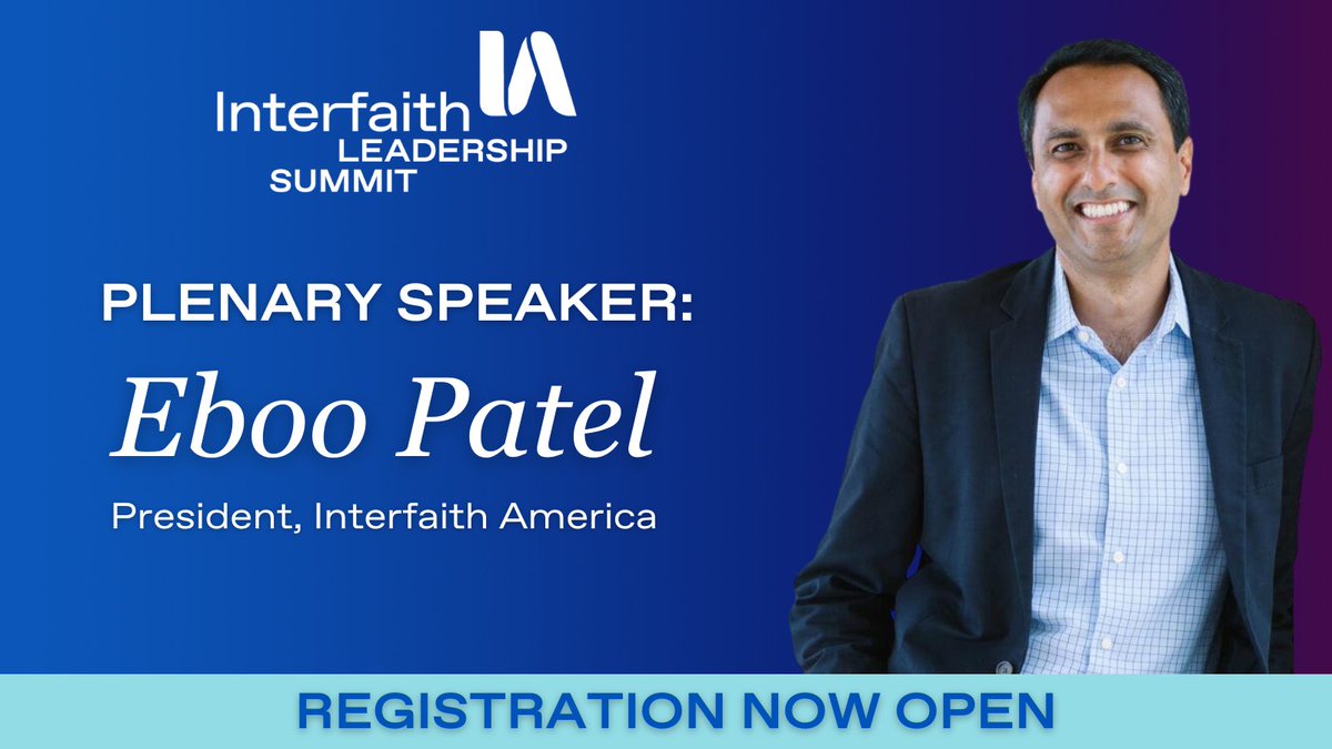 Don't miss hearing @EbooPatel, the Founder of #InterfaithAmerica at the #ILSummit23 in Chicago! 

The Interfaith Leadership Summit is not your average conference-it's a transformative experience filled with dialogue, learning, and growth. 

Register now: bit.ly/3x9dizY