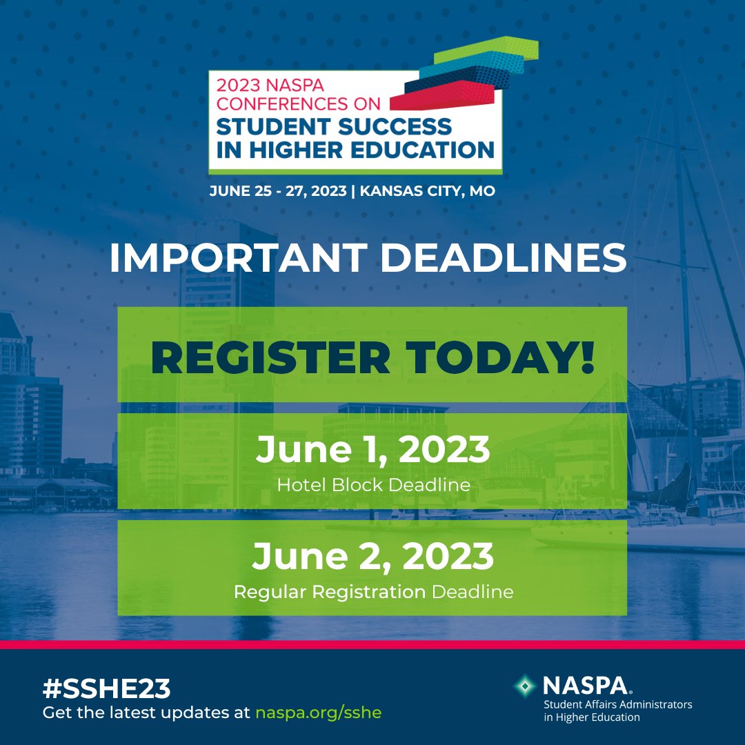 FirstgenForward's tweet photo. Planning to attend #FGSS? Don't wait--register today. Hotel registration deadline is June 1. Take advantage of this amazing opportunity to attend 3 conferences for one low rate &amp; connect with other #highered professionals at #SSHE. https://t.co/22Mq5MxH9L https://t.co/3bga3xPN6C