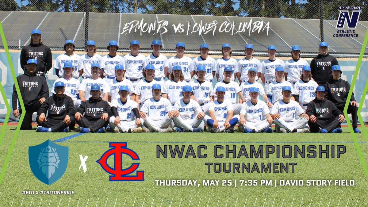 Edmonds baseball begins their quest for an @NWACSports championship on Thursday, May 25 against the host, Lower Columbia. 

⏰ 7:35 p.m. 
📍 Longview, WA
🏟️ David Story Field
🎟️ nwacsports.com/Digital_Ticket…
🎥 nwacsportsnetwork.com
🔗 nwacsports.com/baseball_champ…

#ETO x #TritonPride