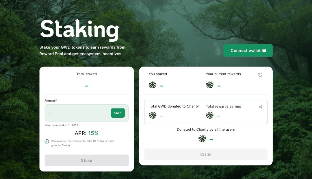 GWDtoken's tweet photo. In today's post we are going to show you how to stake your #GWD tokens. 🪙

Stake and generate rewards with #GreenWorld!!

Thread 🧵

#GWDToken #GreenWorld #Staking https://t.co/2EgqsPyHHN
