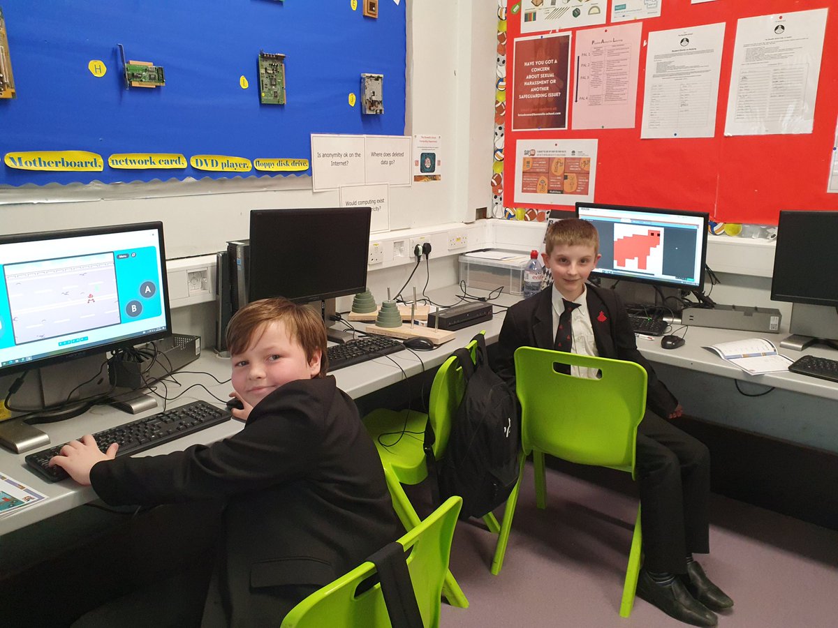 Coding Club! Students are currently working on creating their own retro arcade games using Microsoft MakeCode Arcade.