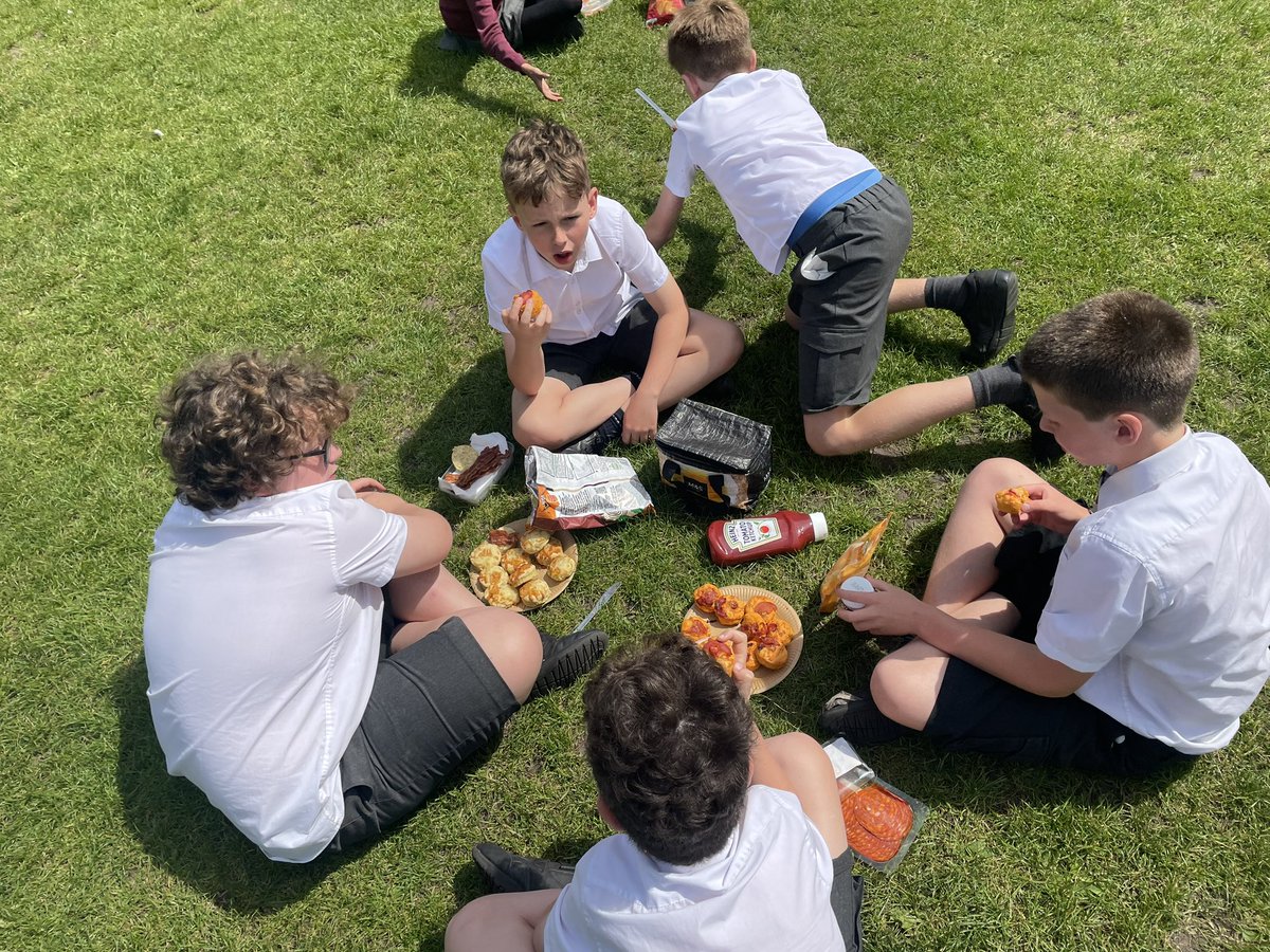 TyntesfieldMS's tweet photo. And a great picnic in the sunshine (or shade) to enjoy them. Ketchup on a scone - who knew?! https://t.co/lDBdJUeugU