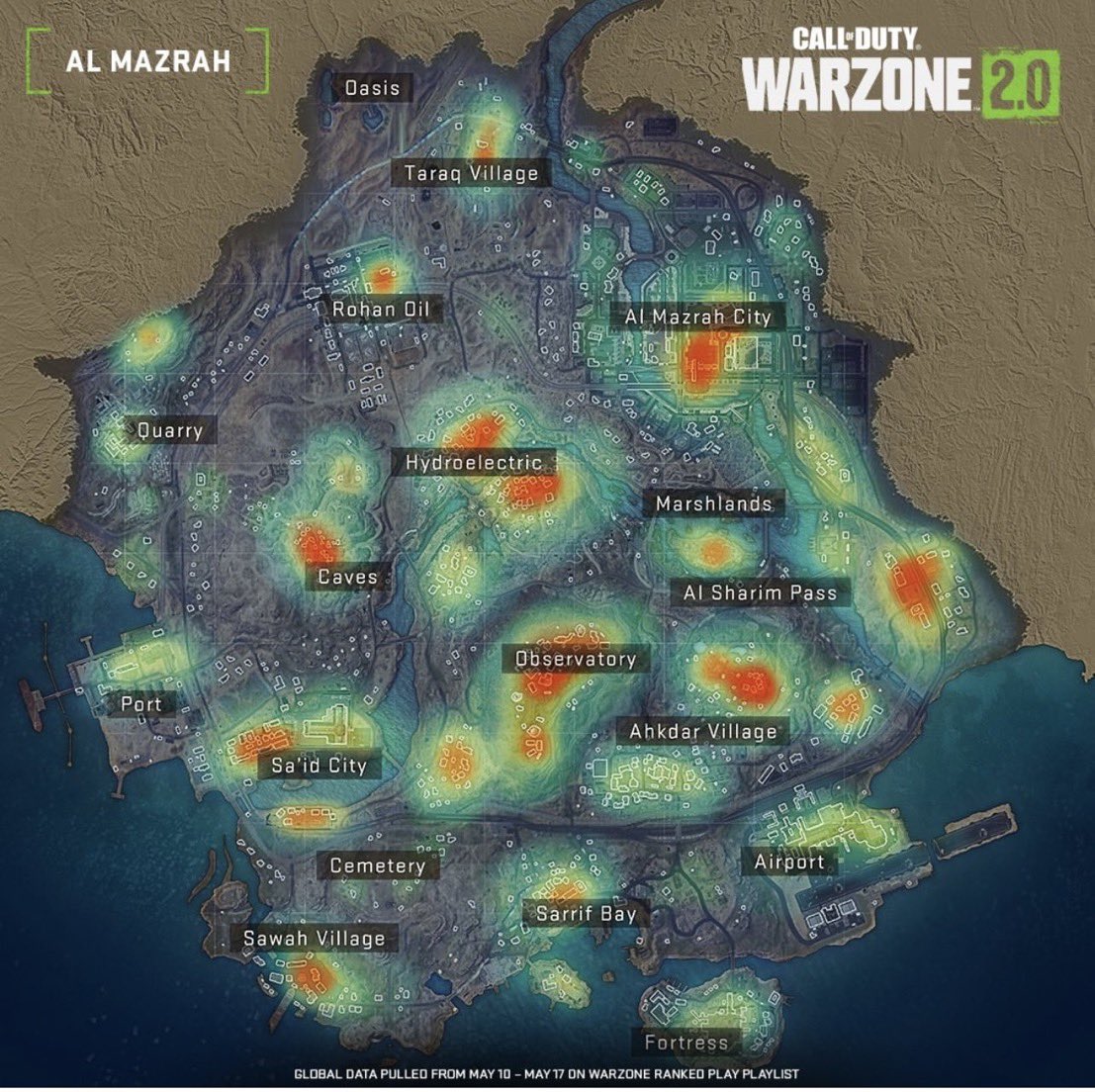 ModernWarzone on Twitter "Here’s a heat map of Warzone Ranked lobbies