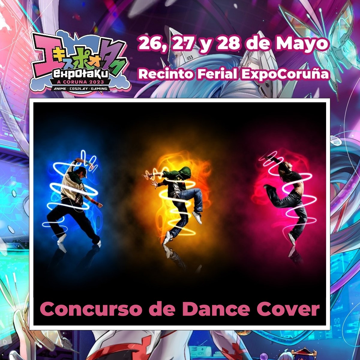 ÚLTIMOS DÍAS PARA INSCRIBIRSE en el Concurso de Dance Cover de ExpOtaku A Coruña 2023

Domingo 28 de Mayo a las 17:00 horas en el escenario

Bases de Participación + Formulario de Inscripción: bit.ly/3ytR3pk

Compra tus entradas en entradium.com/events/expotak…