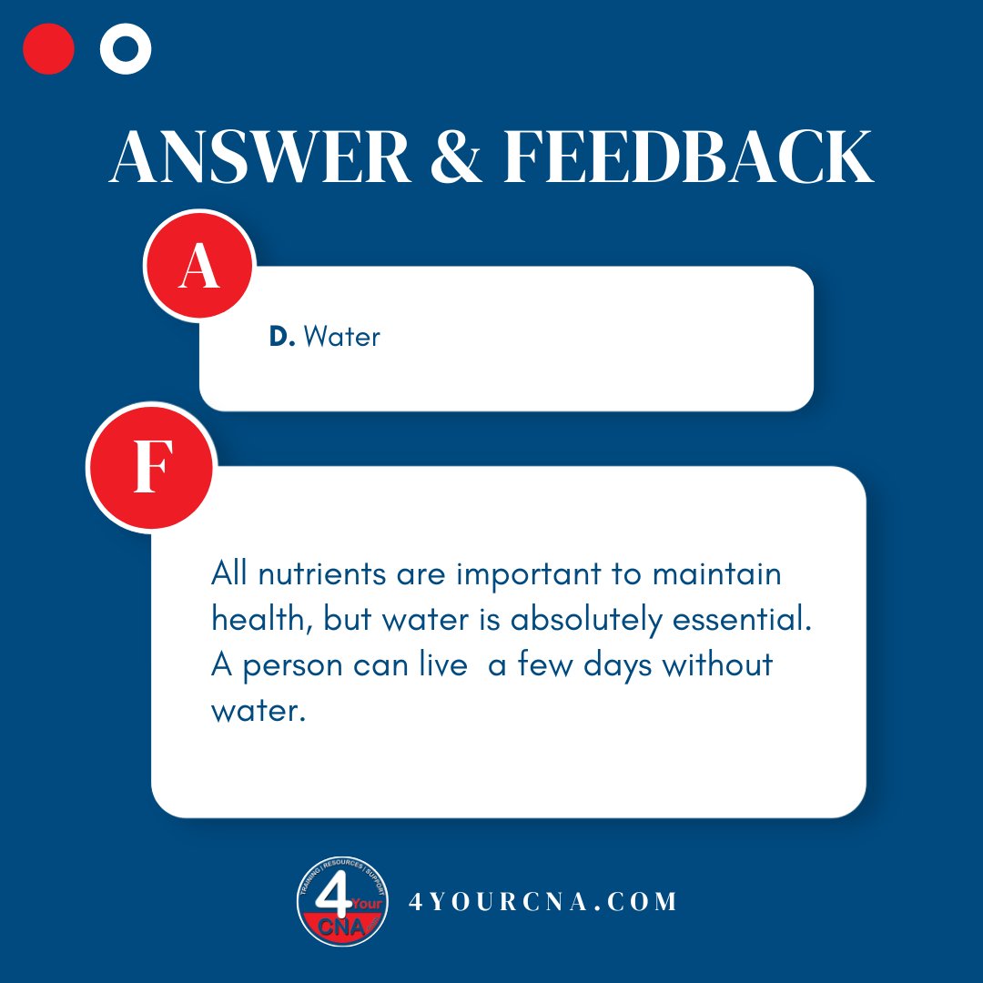 4yourcnaT's tweet photo. Here's your QUESTION OF THE DAY! These series of questions can help you evaluate your knowledge as a CNA. Follow us for more!

Don't forget to follow us for more updates!
#4YourCNA #nursing #instructor #nursingaide #floridacommunity #cna #cnaproblems #cnalife https://t.co/FikjTpFqIA