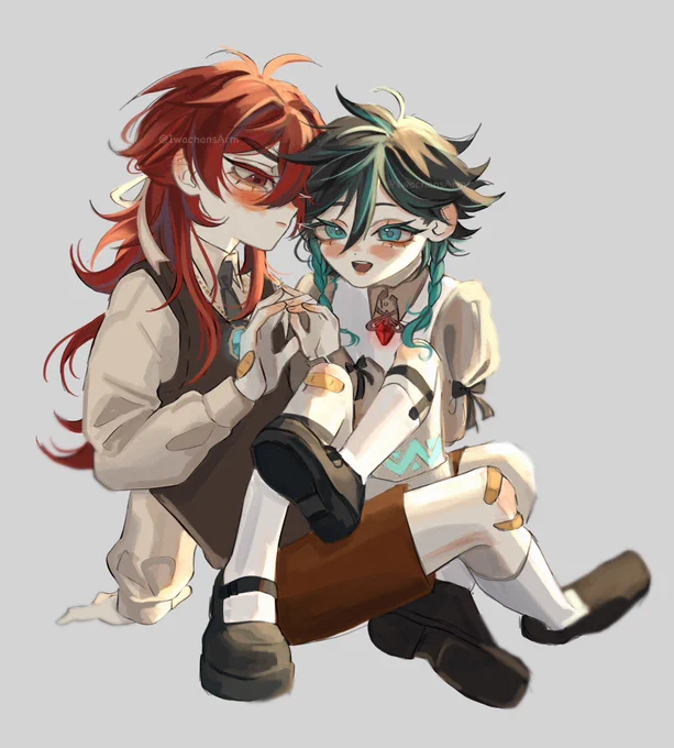 Crying over them #diluven #genshinimpact #venti #diluc