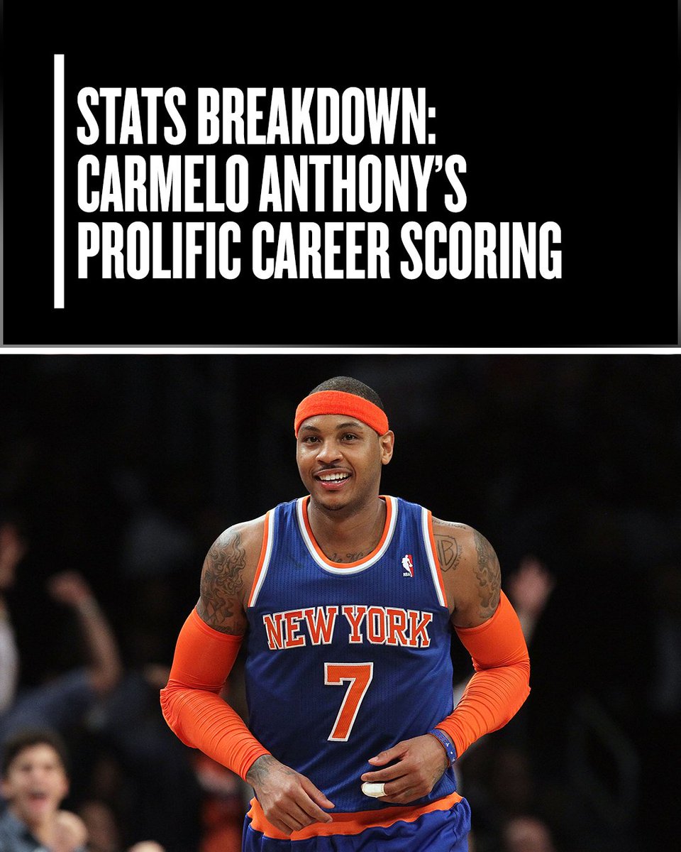 NBA's tweet photo. After 19 season in the NBA, Carmelo Anthony retires as a Top-10 scorer all time 💪

@brian_martin breaks down his game and what made him so dangerous on the court. #STAYME70

📰: https://t.co/jbfkYd4XjY https://t.co/fKPrwZ7o5T