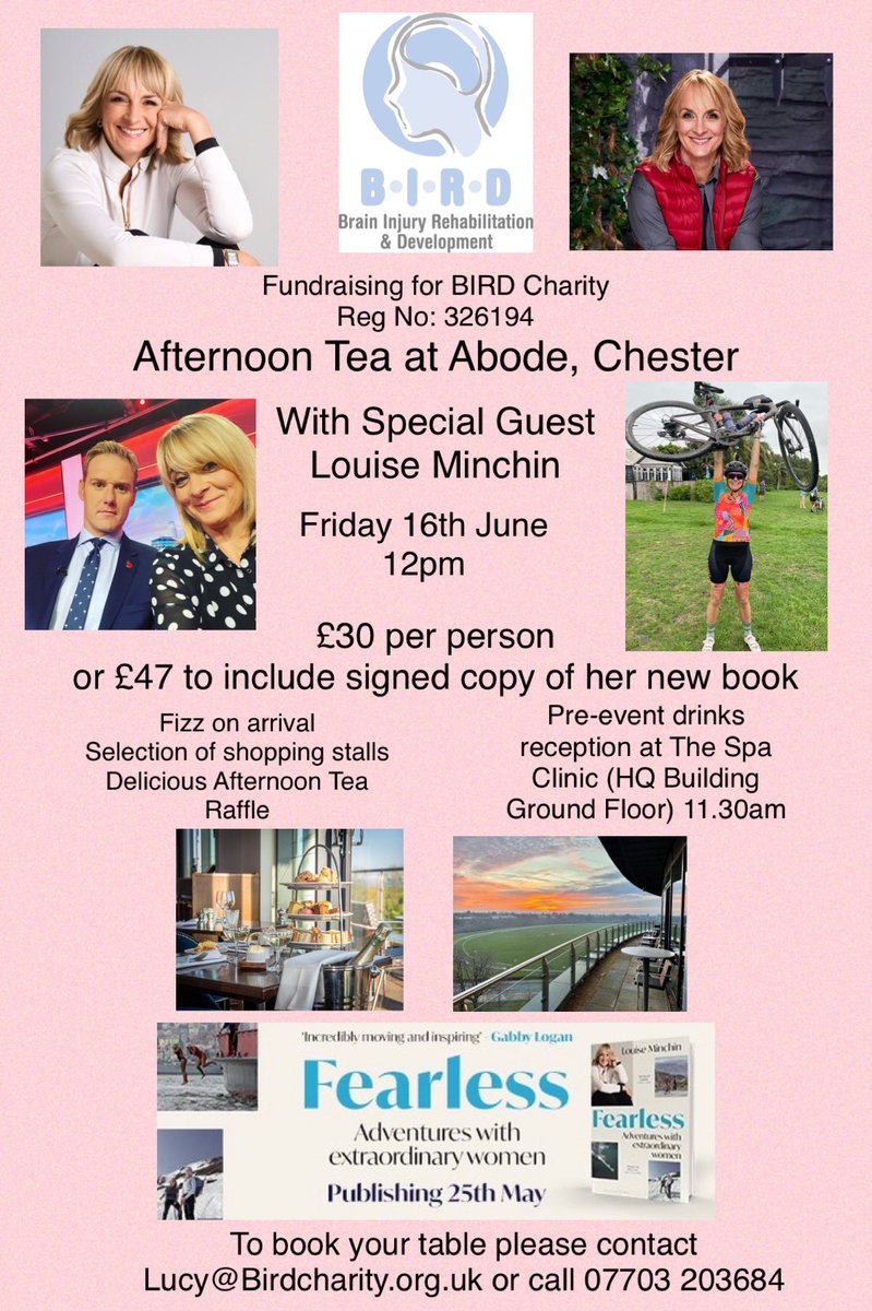 Our next event with the fabulous @louiseminchin fundraising for wonderful local Chester charity @theBIRDcharity at @abodechester see details on poster for booking details @chestertweetsuk @ShitChester @chesterdotcom @wearechester @LivingInChester @standardchester @RaziaDaniels