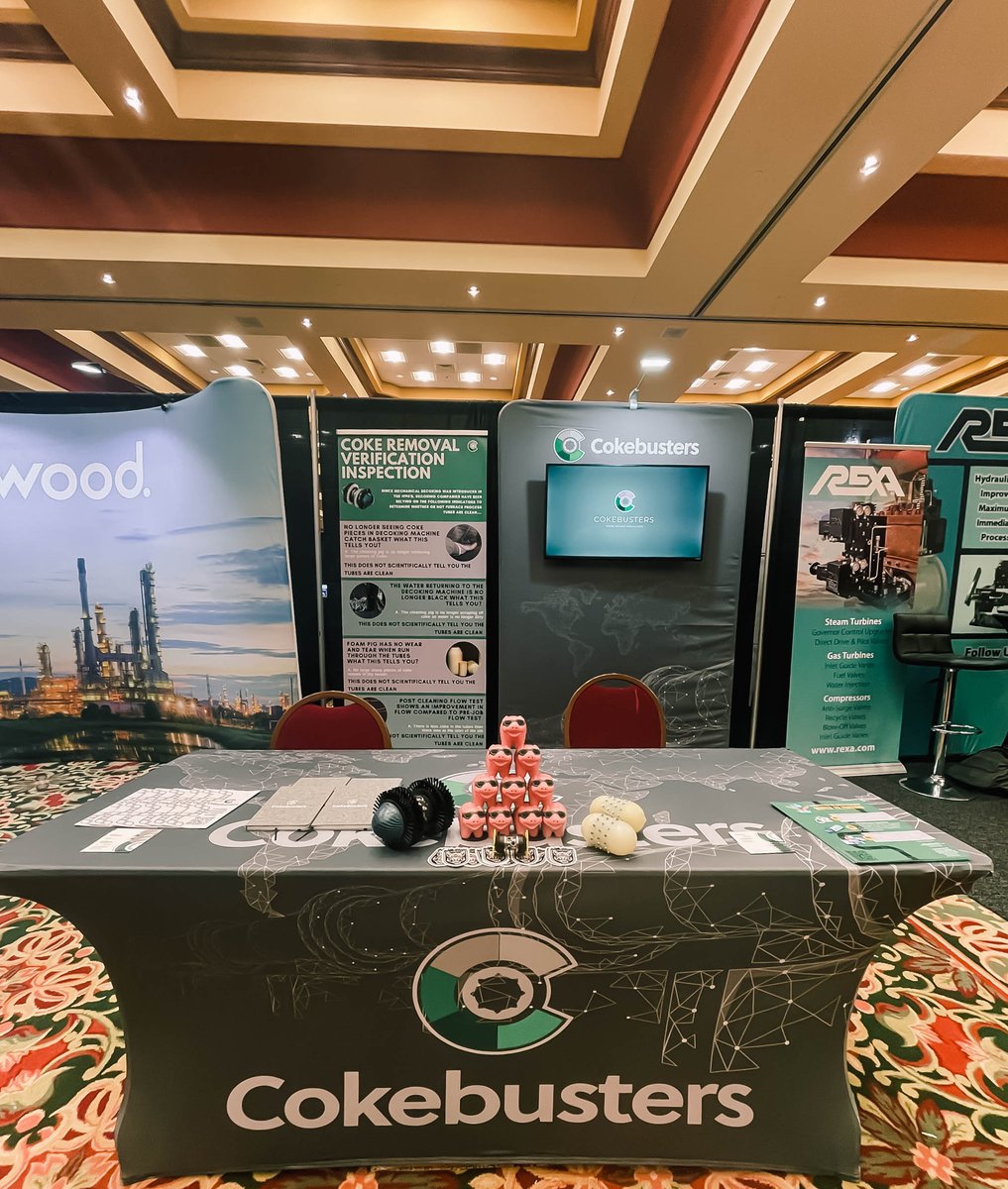 Cokebusters_USA's tweet image. We are PIGed up and ready for Nitrogen + Syngas conference day 1! Come by booth 77 to learn all about Cokebusters USA and how we are a leading innovator for cleaner energy. 
#justPIGit #mechanicaldecoking #technologydevelopement #Syngas2023 #conference
