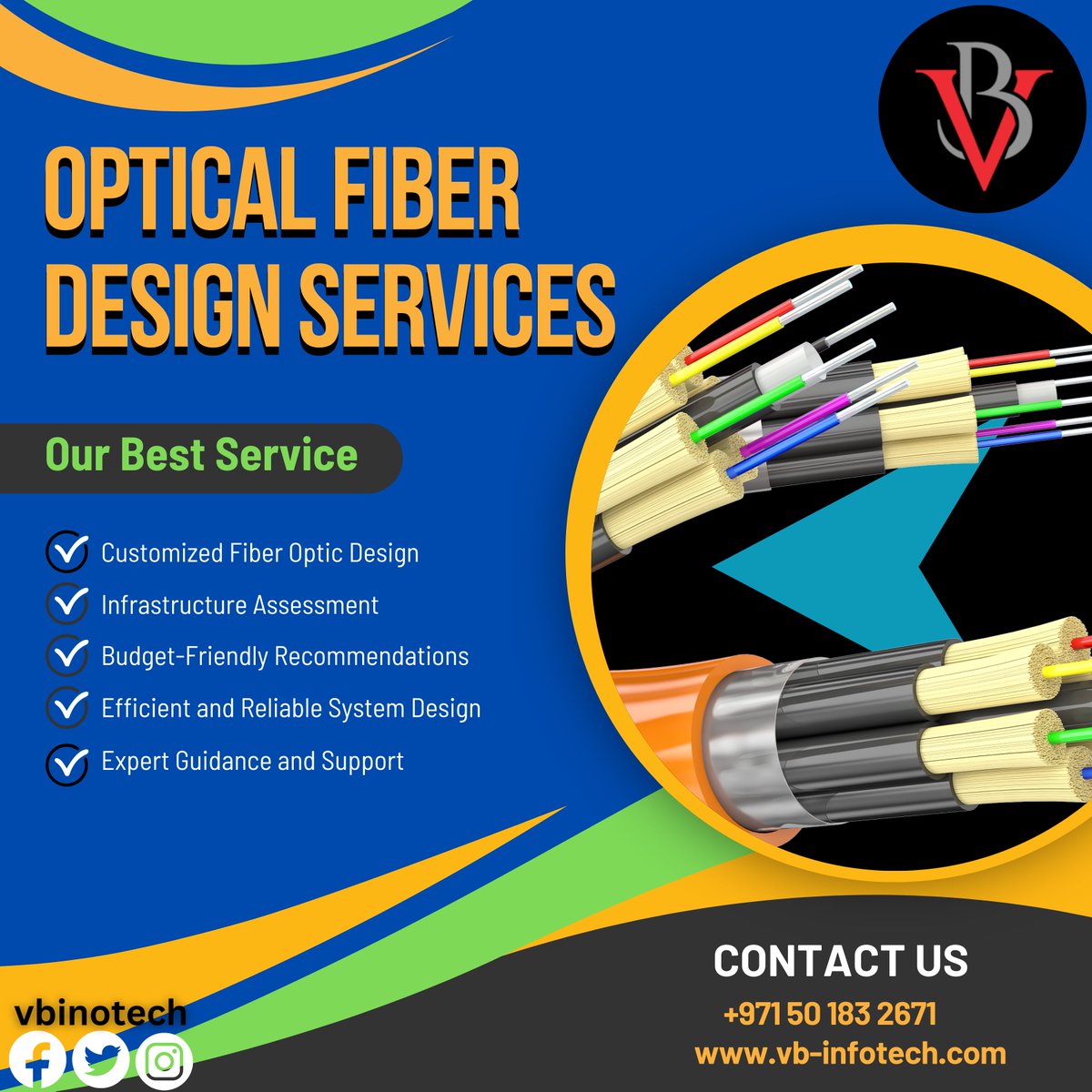 vbinotech's tweet image. 🌐 Upgrade to high-speed connectivity with Optical Fiber Design Services! 💨📈
Learn More:
📞 +971 50 183 2671 
🌐 vb-infotech.com

#OpticalFiberDesign #HighSpeedConnectivity #CustomizedDesign #ExpertGuidance #InfrastructureAssessment #BudgetFriendly #EfficientDesign