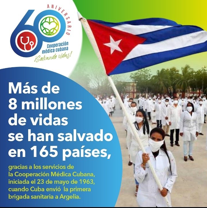 Feliz aniversario de la colaboración médica Cubana.