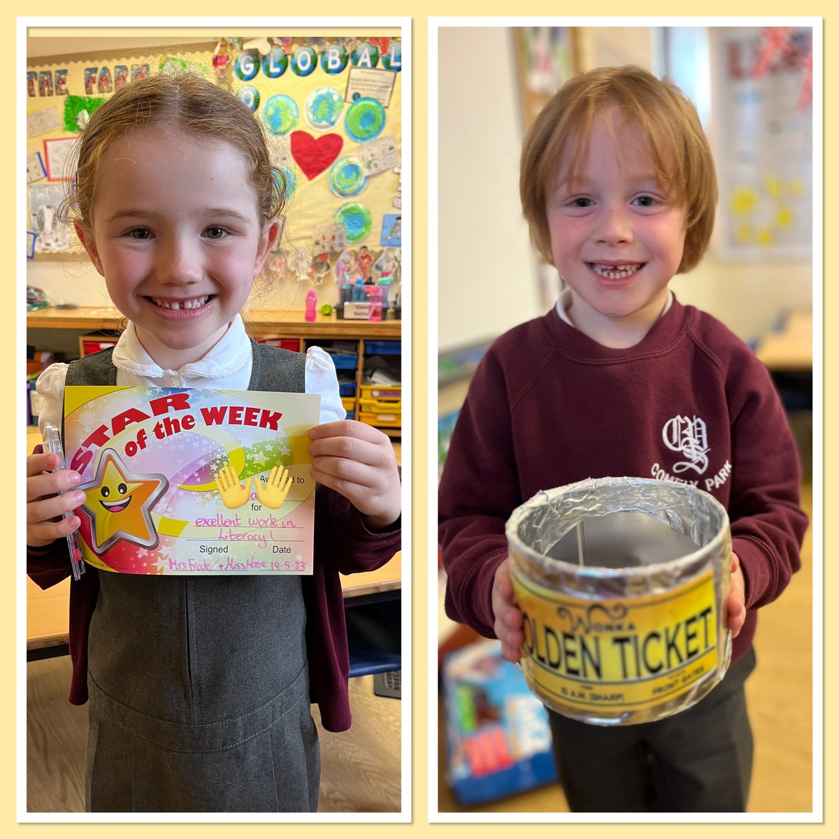 Well down to our super Star of the Week ⭐️ and Golden Ticket Winner 🎫! Always trying their best!! 🥰 @MrsCFraterCPS