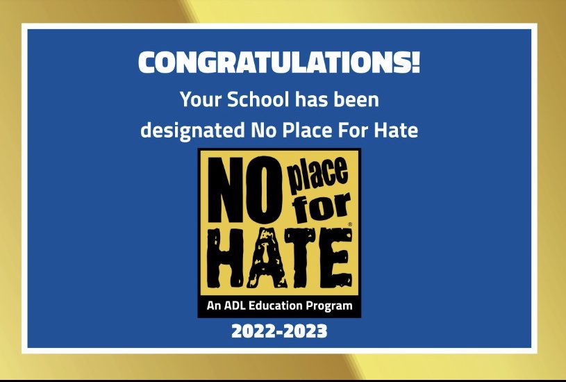 CleverCounselor's tweet photo. One thing I love about being a counselor is helping students feel safe and included every day at Doss. No Place for Hate is such an important part of continually improving our campus climate and culture. @Sheridan4T @ADL @AISDCOUNSELING #NoPlaceForHate https://t.co/rQnWVRSKxP
