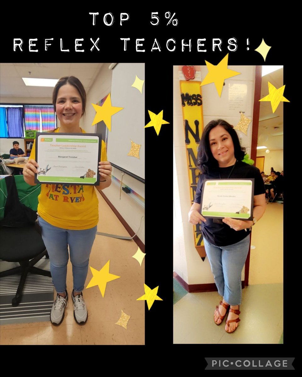 Congratulations to @MrsMTrinidad (3rd) and @Nicolegomezmen2 (4th) for being part of the Top 5% Reflex Usage teacher recognition. Thank you for encouraging your students to work hard for that Green 🟢 Light! Keep up the great work! @tudon @KirchoferEL @RanchoVerdeElem
