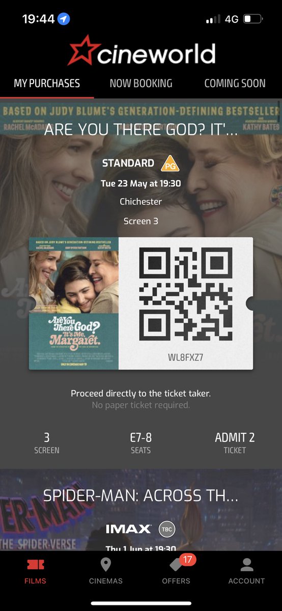 #NowWatching <a href="/cineworld/">Cineworld</a> #AreYouThereGodItsMeMargaret