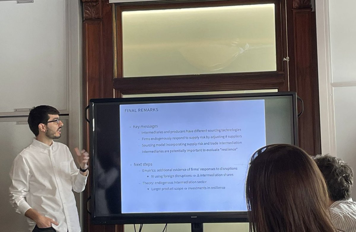 Oscar Perelló (@oiperello) on Twitter photo It was great to present today at the International and Spatial Economics lunch at <a href="/YaleEconomics/">Yale Department of Economics</a>. A friendly audience and constructive feedback! I’m very thankful to the organizers for this opportunity It was great to present today at the International and Spatial Economics lunch at <a href="/YaleEconomics/">Yale Department of Economics</a>. A friendly audience and constructive feedback! I’m very thankful to the organizers for this opportunity