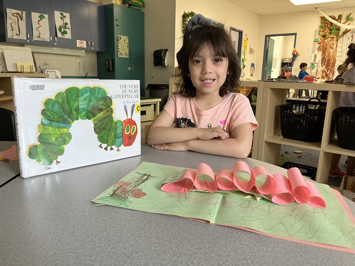 When a story inspires creativity! This student used found materials in the recycling bin to recreate the catterpillar from <a href="/ericcarle/">eric carle</a>’s The Very Hungry Caterpillar. #ocsbArts #kocsb #Creativity