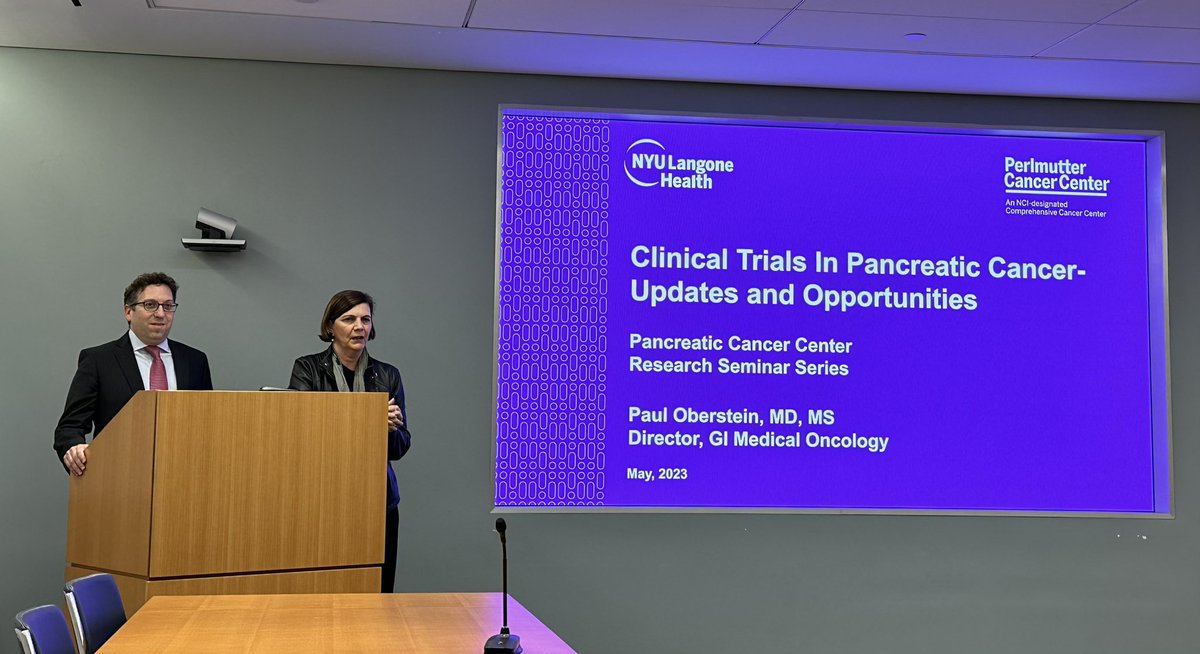 Great talk by Dr. Paul Oberstein current clinical trials and future opportunities! #pancreaticcancer