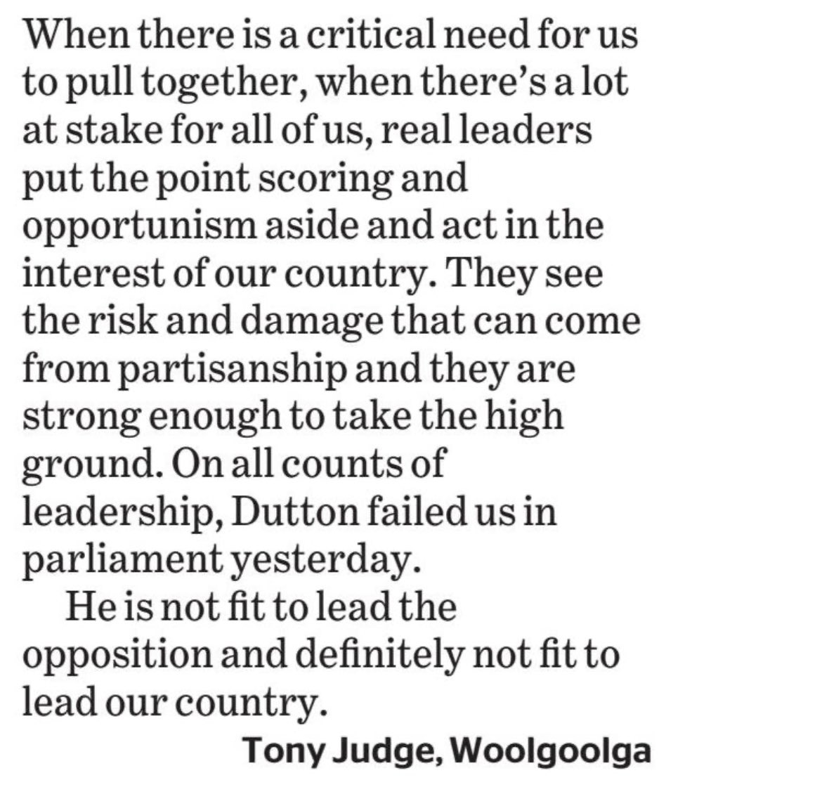 TroyPSimpson's tweet photo. The most scathing letter to the SMH about Peter Dutton deserves to be reproduced in full. https://t.co/GF22amsoxL