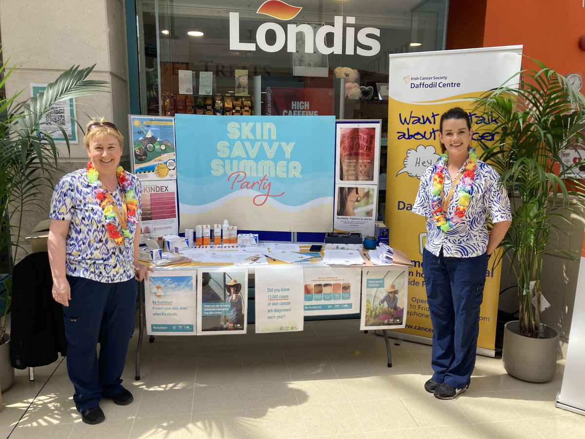 MahonLeonie's tweet photo. A great day in celebrating SJH skin Savvy Summer party with Ursula McManus CNS in Melanoma. #SJH Dermatology team were highlighting sun smart awareness on the prevention of skin cancers today. https://t.co/vcaUMJOfJW