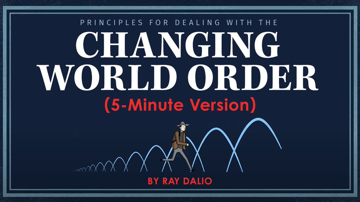 RayDalio's tweet photo. About a year ago, I released an animated video inspired by my book Principles for Dealing with the Changing World Order. Since then, over 35 million people have watched it. Now, I’m releasing an abbreviated, 5-minute version of that animation here: https://t.co/HEK4Tvboyb   
 
I hope you find it valuable and look forward to hearing your thoughts.