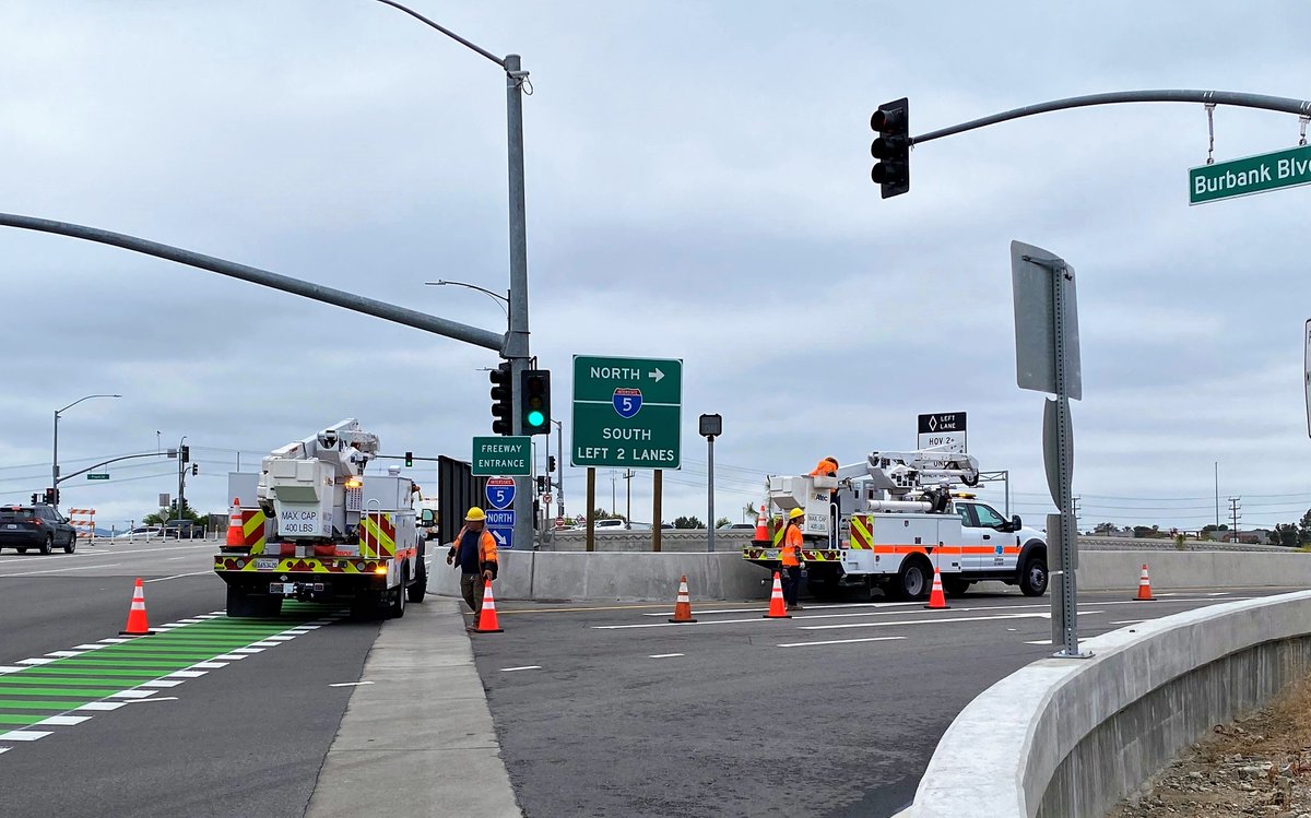 In #Burbank today, Caltrans is doing electrical work at the I-5 on-ramps at Burbank Boulevard. #BeWorkZoneAlert #SlowForTheConeZone See project details at my5la.com/i-5-constructi… <a href="/BurbankCA/">City of Burbank</a>