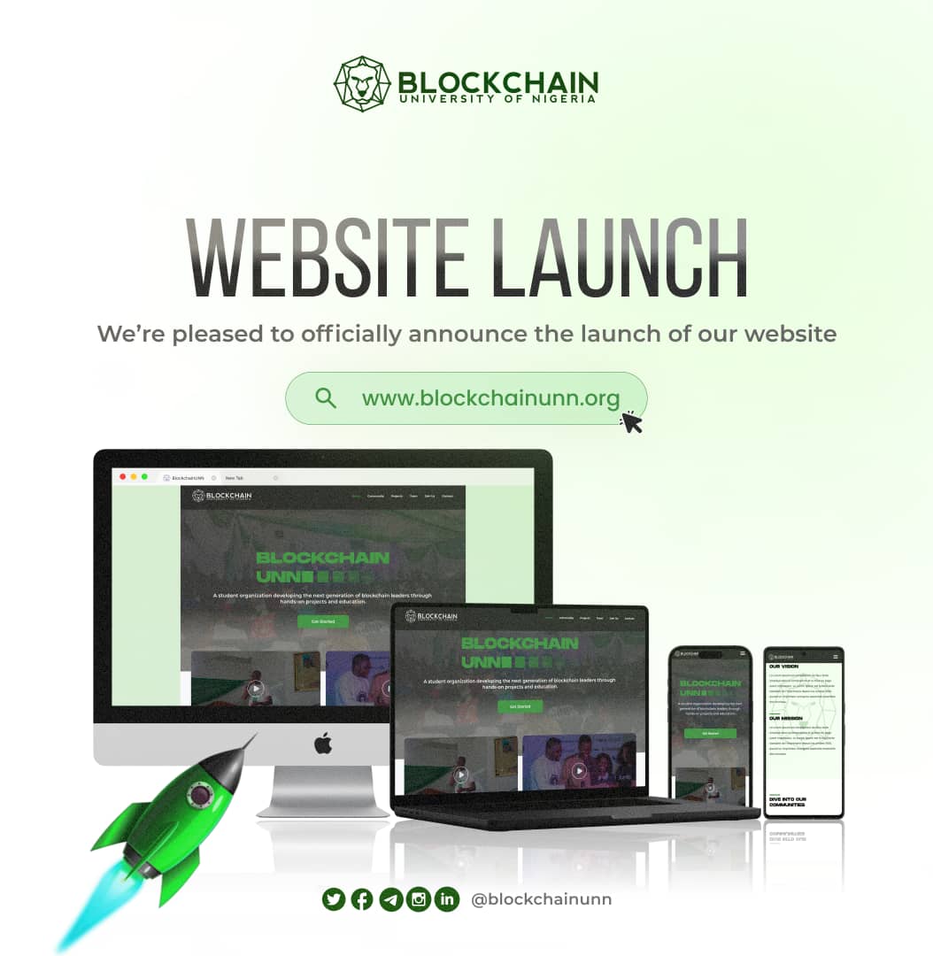 BlockchainUNN's tweet photo. The BlockchainUNN Site is LIVE 🔈🔉🔊.

It's Official! Our Website is live!!!.

Visit us at https://t.co/fQMxDqcKYE 🔗 

Kudos to our amazing Team who all contributed collectively to ensure this project was delivered. 🌟 💫 https://t.co/axtPoGeJo7
