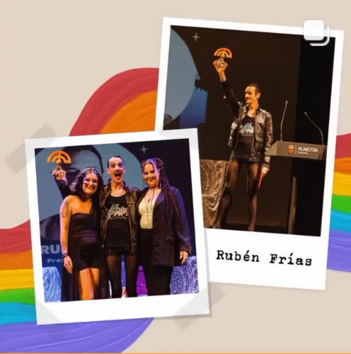 Estas imágenes de la gala del sábado de los <a href="/premiosLGBTalm/">Premios LGBTI+ Almería</a> subidos a la cuenta de IG de @ACOLGTBIQ son canelita en rama.