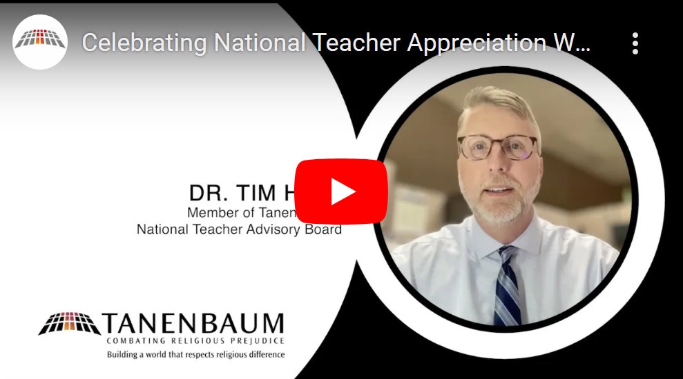 Big thanks to @TanenbaumCenter for highlighting my friend and colleague @ReligionMatter5 for #TeacherAppreciationWeek! He works super-hard to improve #religiousliteracy for teachers and their students of all ages. Check out his video here >> binged.it/3OBsHU6